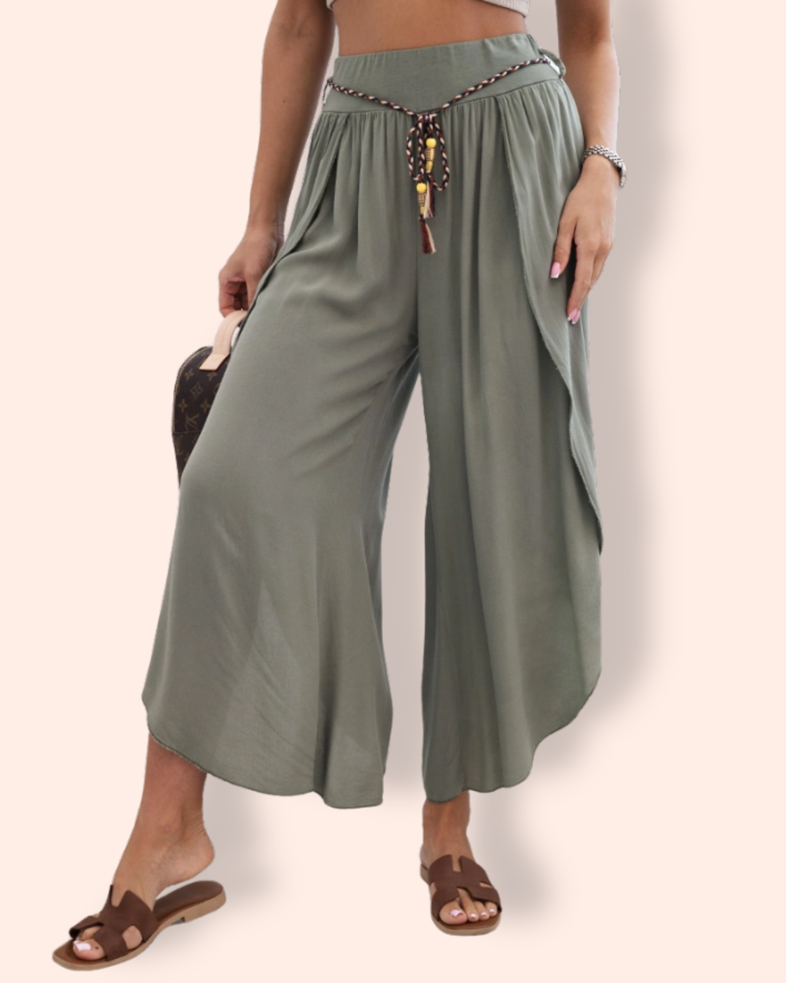 JADE viskoosihousut khaki