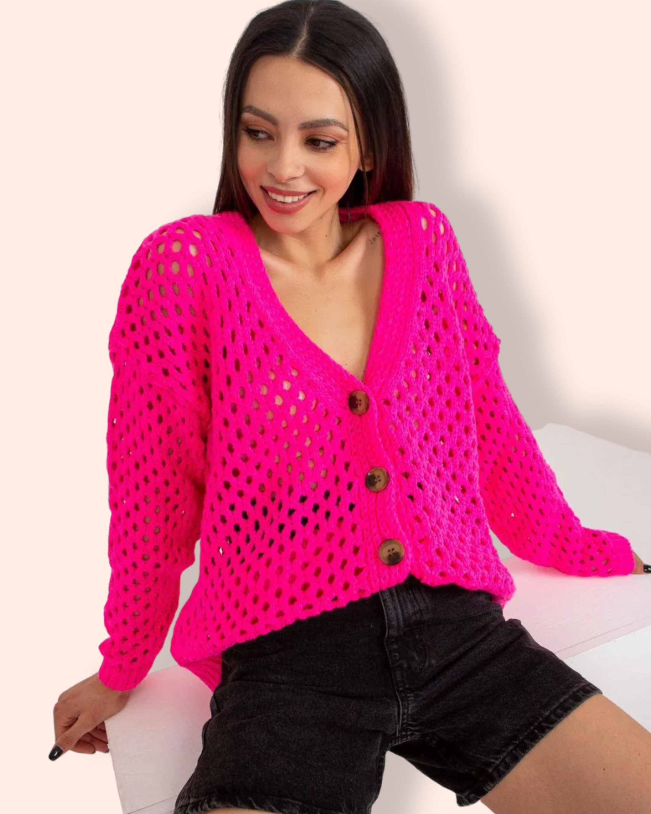 MIIA Summer Knit neuletakki pinkki