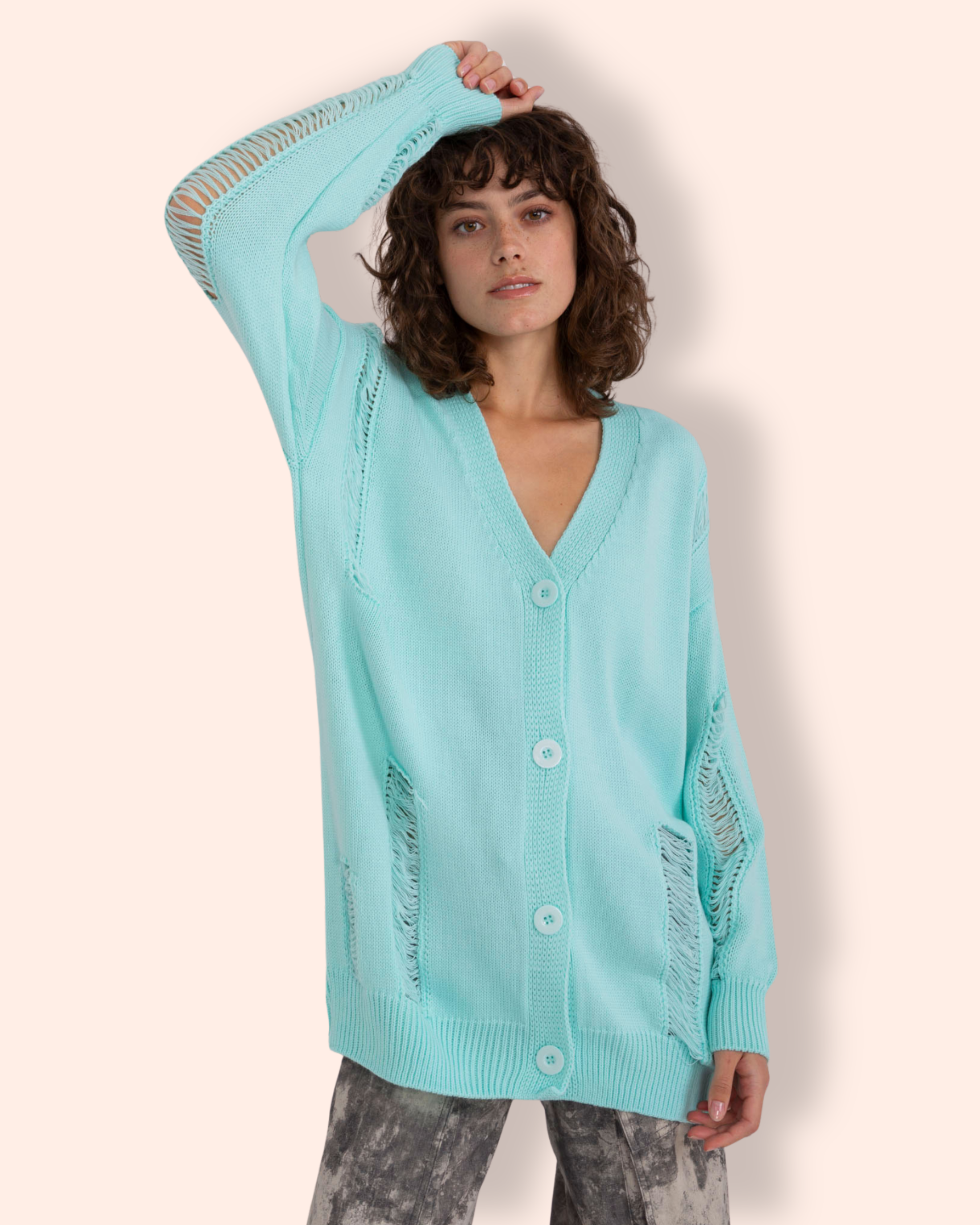 NITA Summer Knit neuletakki minttu