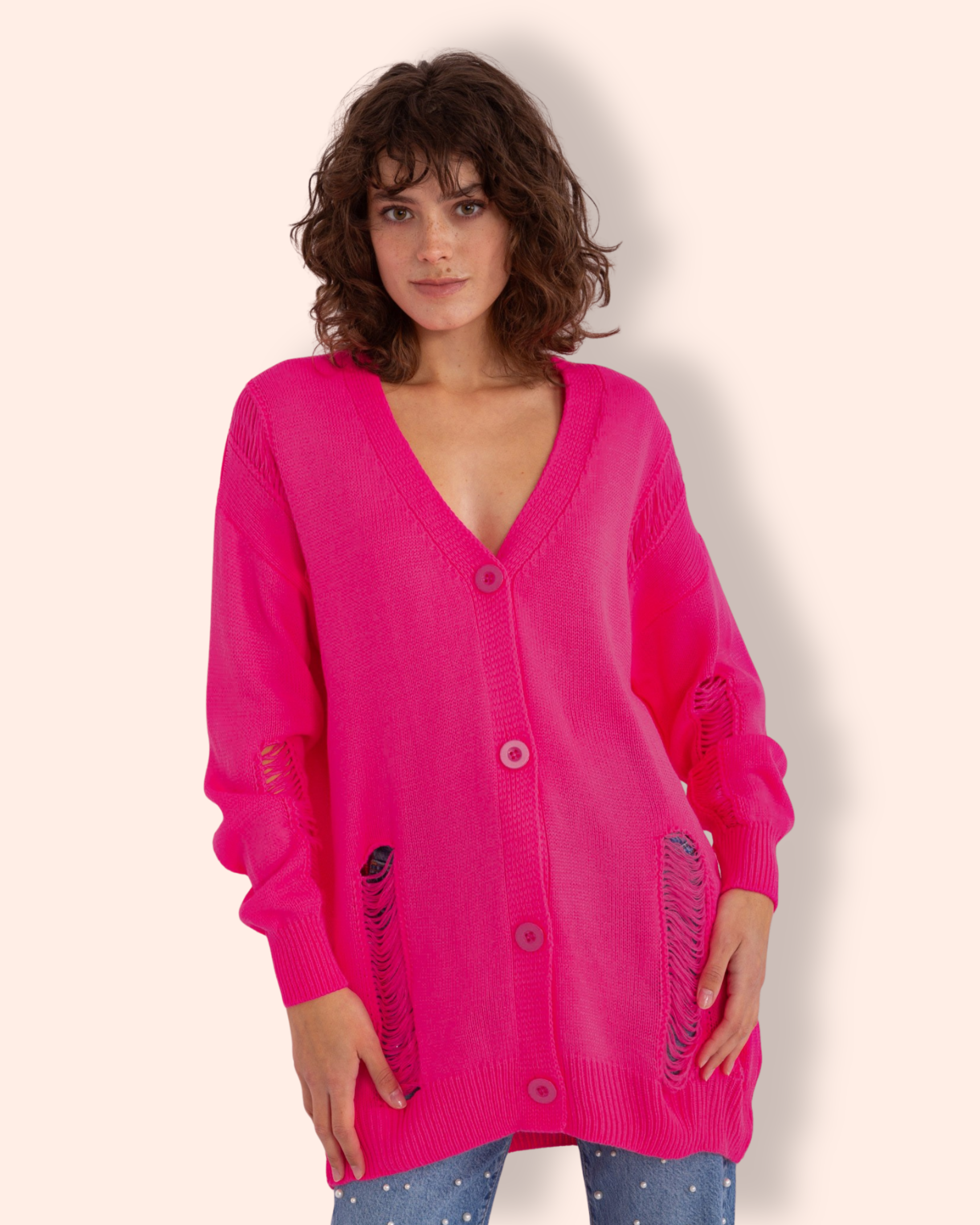 NITA Summer Knit neuletakki fuksia