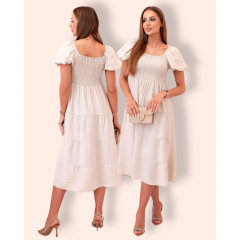 MATILDA mekko puhvihihoilla beige