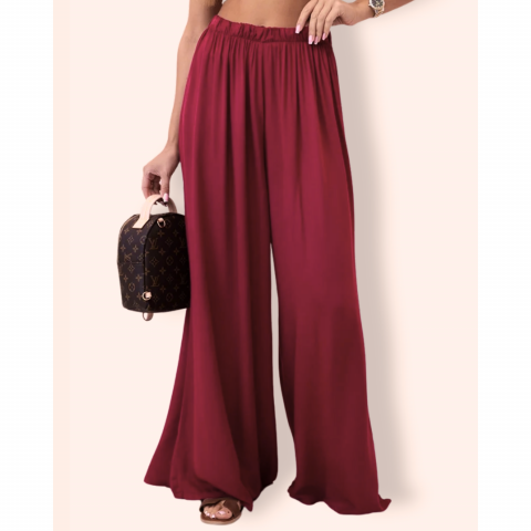 ELISSA leveälahkeiset housut burgundy