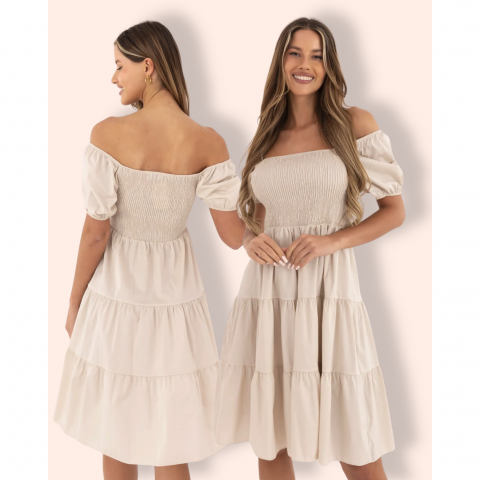 ELLEN frillamekko vaalea beige
