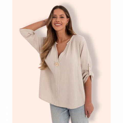 MILA musliinipaita beige
